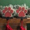 Glitzhome® Paw Print Christmas Stocking Holder Set